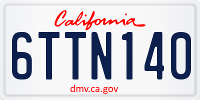 CA license plate 6TTN140