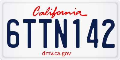 CA license plate 6TTN142