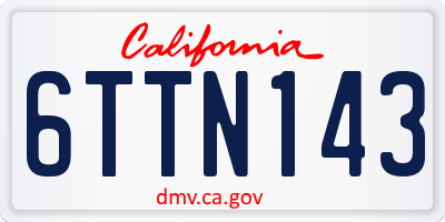 CA license plate 6TTN143