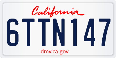 CA license plate 6TTN147