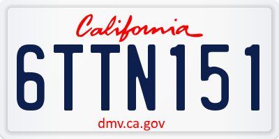CA license plate 6TTN151