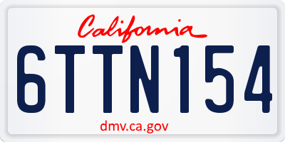 CA license plate 6TTN154