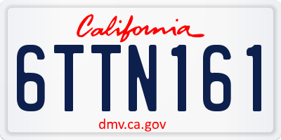 CA license plate 6TTN161