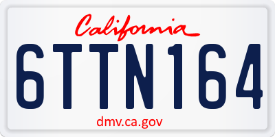 CA license plate 6TTN164