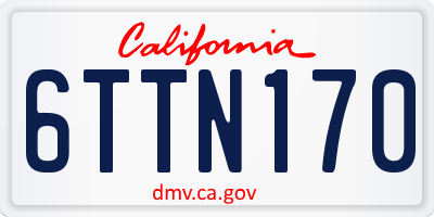 CA license plate 6TTN170