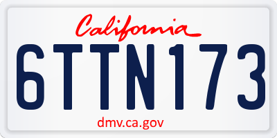 CA license plate 6TTN173