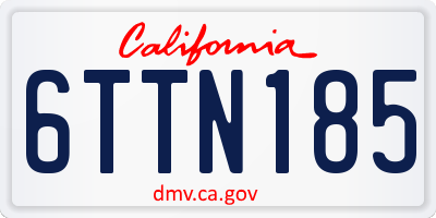 CA license plate 6TTN185