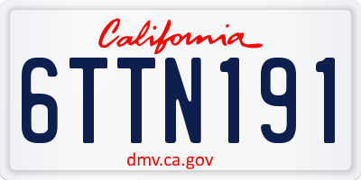 CA license plate 6TTN191