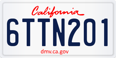 CA license plate 6TTN201