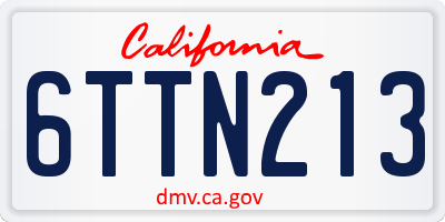 CA license plate 6TTN213