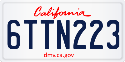 CA license plate 6TTN223