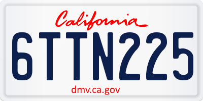 CA license plate 6TTN225