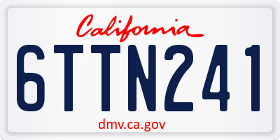CA license plate 6TTN241