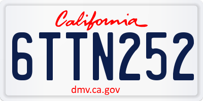 CA license plate 6TTN252