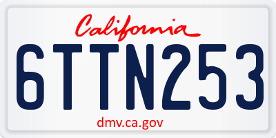 CA license plate 6TTN253