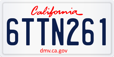 CA license plate 6TTN261