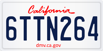 CA license plate 6TTN264