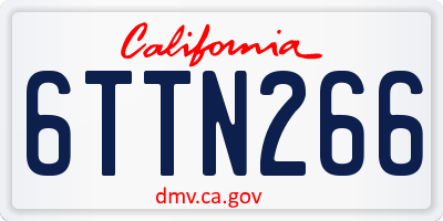 CA license plate 6TTN266