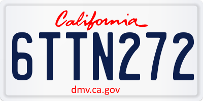 CA license plate 6TTN272