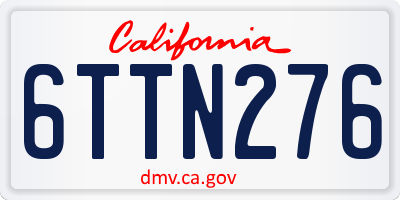 CA license plate 6TTN276