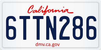 CA license plate 6TTN286