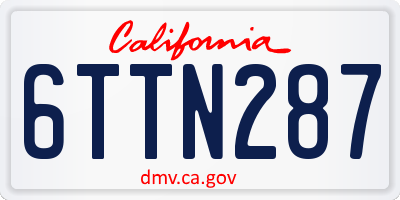 CA license plate 6TTN287