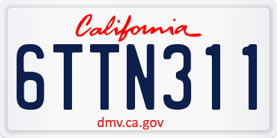 CA license plate 6TTN311