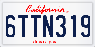 CA license plate 6TTN319