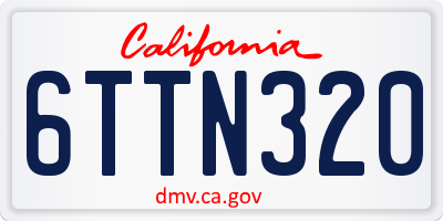 CA license plate 6TTN320