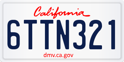 CA license plate 6TTN321