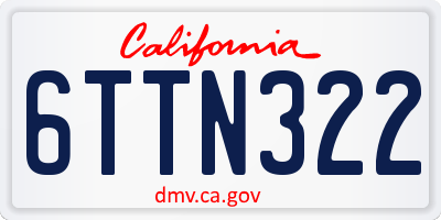 CA license plate 6TTN322