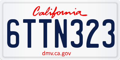 CA license plate 6TTN323