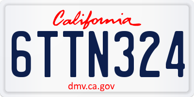 CA license plate 6TTN324