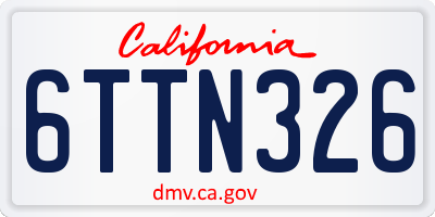 CA license plate 6TTN326