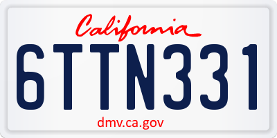 CA license plate 6TTN331