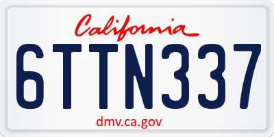 CA license plate 6TTN337