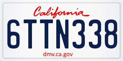 CA license plate 6TTN338