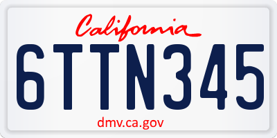 CA license plate 6TTN345