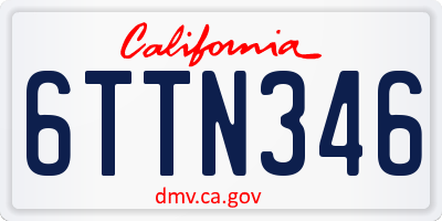 CA license plate 6TTN346