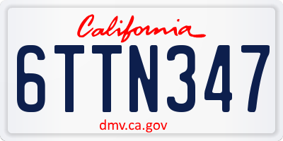 CA license plate 6TTN347