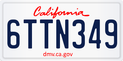 CA license plate 6TTN349
