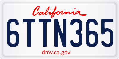 CA license plate 6TTN365
