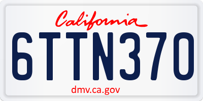 CA license plate 6TTN370