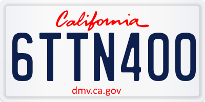 CA license plate 6TTN400