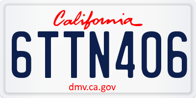 CA license plate 6TTN406
