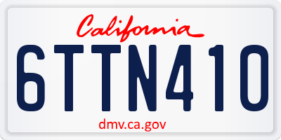 CA license plate 6TTN410