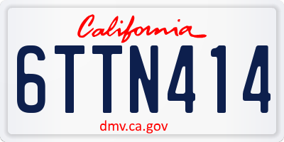 CA license plate 6TTN414