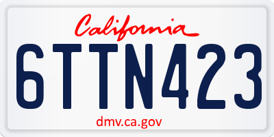 CA license plate 6TTN423