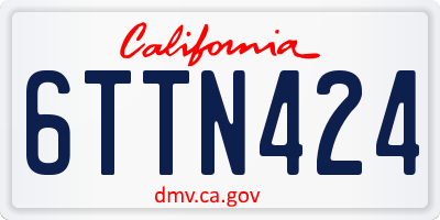 CA license plate 6TTN424