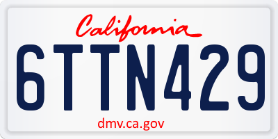 CA license plate 6TTN429